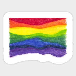 Colored pencil rainbow Sticker